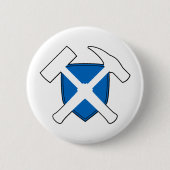 Badge Rond 5 Cm Bouclier de marteau de roche de géologue - Drapeau (Devant)