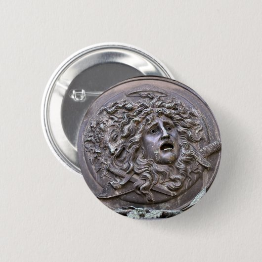Badge Rond 5 Cm Bouclier de méduse d'Athéna (Devant & derrière)
