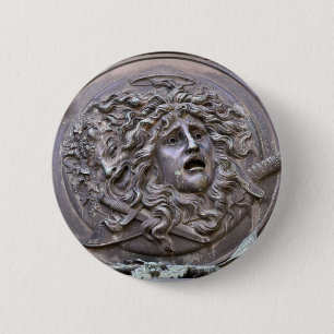 Badge Rond 5 Cm Bouclier de méduse d'Athéna