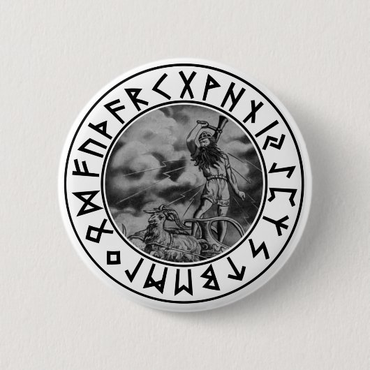 Badge Rond 5 Cm bouclier de rune de Thor de bouton (Devant)