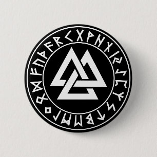 Badge Rond 5 Cm bouclier de Rune de Tri Triangle de bouton sur le