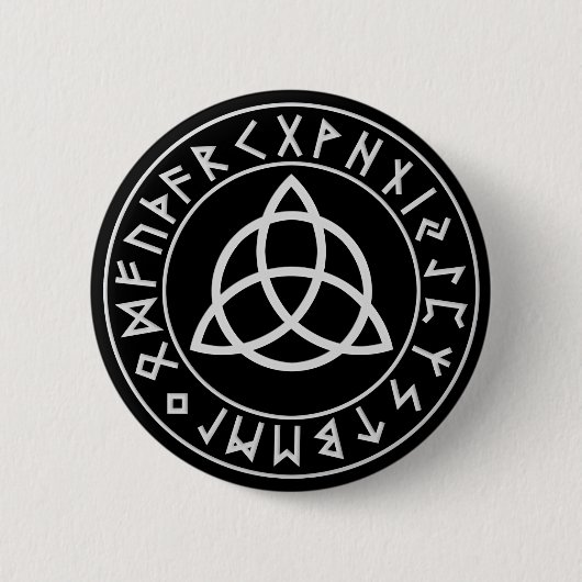 Badge Rond 5 Cm Bouclier de Triquetra Rune (Devant)