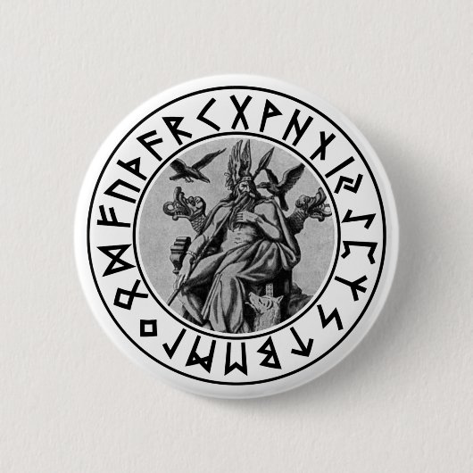 Badge Rond 5 Cm bouclier d'Odin de bouton (Devant)