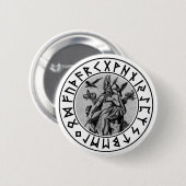 Badge Rond 5 Cm bouclier d'Odin de bouton (Devant & derrière)