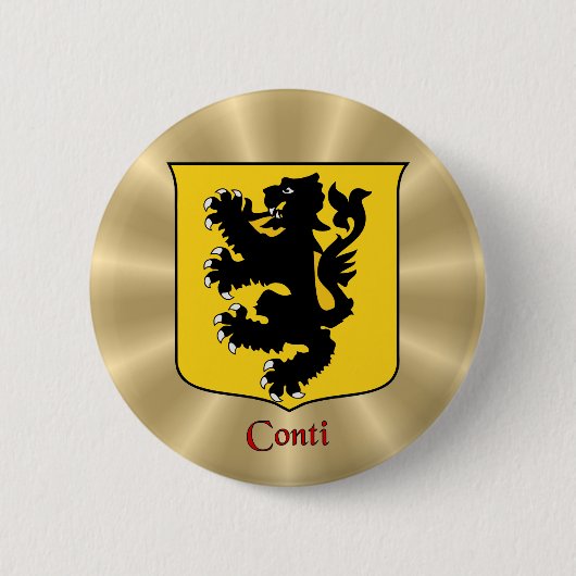 Badge Rond 5 Cm Bouclier historique Conti sur Golden Sunburst (Devant)