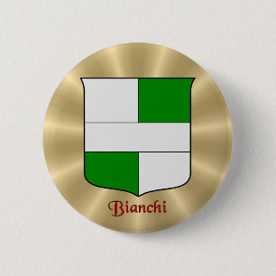 Badge Rond 5 Cm Bouclier historique de Bianchi sur Golden Sunburst