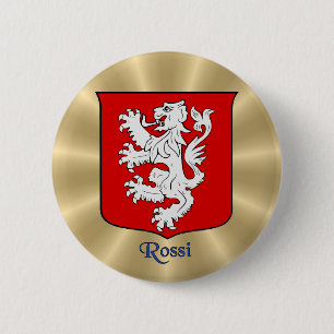 Badge Rond 5 Cm Bouclier historique de Rossi sur Golden Sunburst