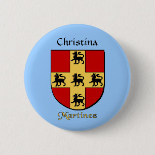 Badge Rond 5 Cm Bouclier historique personnalisé Martinez