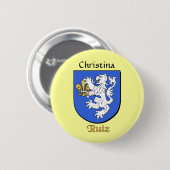 Badge Rond 5 Cm Bouclier historique personnalisé Ruiz (Devant & derrière)