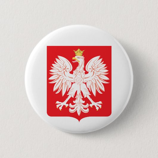 Badge Rond 5 Cm Bouclier polonais de rouge d'Eagle (Devant)