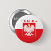 Badge Rond 5 Cm Bouclier rouge de l'aigle polska (Devant & derrière)