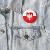 Badge Rond 5 Cm Bouclier rouge de l'aigle polska (En situation)