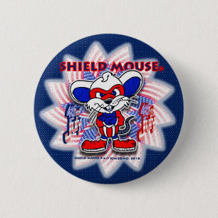 Badge Rond 5 Cm BOUCLIER SOURIS 4 juillet heureux. 2015 boutons