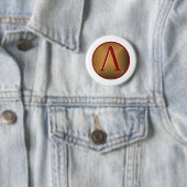 Badge Rond 5 Cm Bouclier spartiate de lambda (En situation)