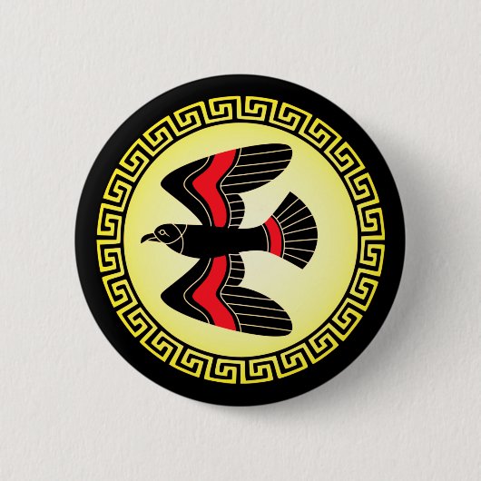 Badge Rond 5 Cm Boucliers grecs anciens : Hawk (Air) (Devant)