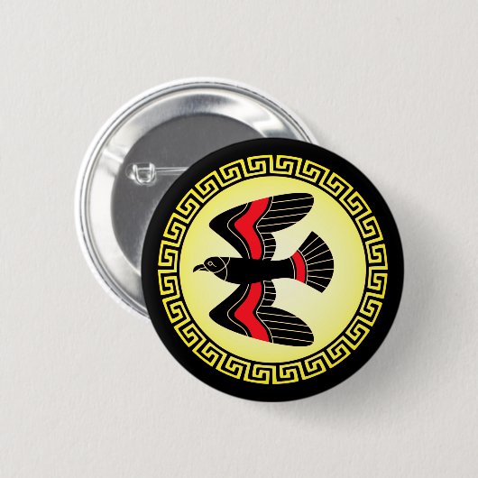 Badge Rond 5 Cm Boucliers grecs anciens : Hawk (Air) (Devant & derrière)