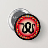 Badge Rond 5 Cm Boucliers grecs anciens : Serpent (Feu) (Devant & derrière)