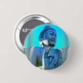 Badge Rond 5 Cm bouddha bleu (Devant & derrière)