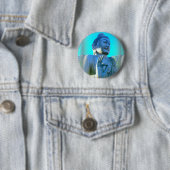 Badge Rond 5 Cm bouddha bleu (En situation)