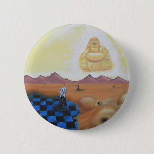 Badge Rond 5 Cm Bouddha dans le Pin de ciel (Devant)