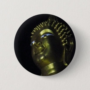 Badge Rond 5 Cm Bouddha d'or la nuit