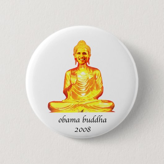 Badge Rond 5 Cm Bouddha obama (Devant)