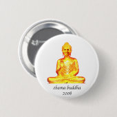 Badge Rond 5 Cm Bouddha obama (Devant & derrière)