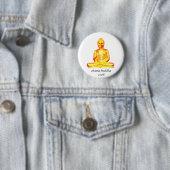 Badge Rond 5 Cm Bouddha obama (En situation)
