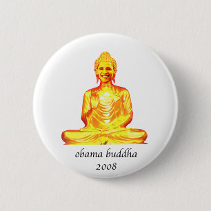 Badge Rond 5 Cm Bouddha obama