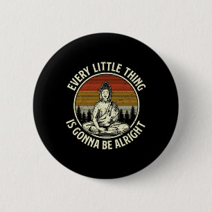 Badge Rond 5 Cm Bouddha Rétro Citation Spirituelle Vintage Bouddhi