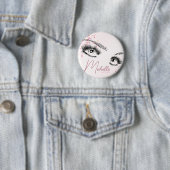 Badge Rond 5 Cm Bouffonnerie rose Parties scintillant étoile maqui (En situation)