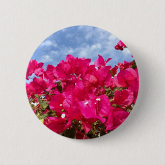 Badge Rond 5 Cm Bougainvilliers et Beau Ciel Bleu