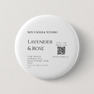 Badge Rond 5 Cm Bougie de soja rose Lavender entreprise ajouter q