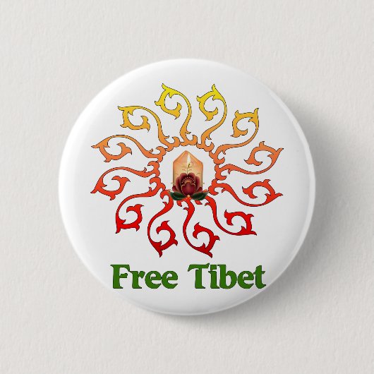 Badge Rond 5 Cm Bougie libre du Thibet (Devant)