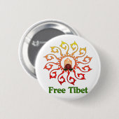 Badge Rond 5 Cm Bougie libre du Thibet (Devant & derrière)