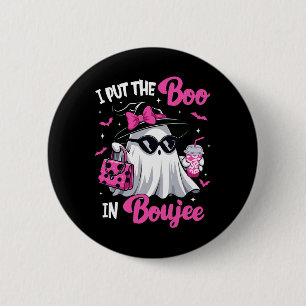 Badge Rond 5 Cm Boujee Boo Jee Éffrayant Citrouille d'Halloween ro