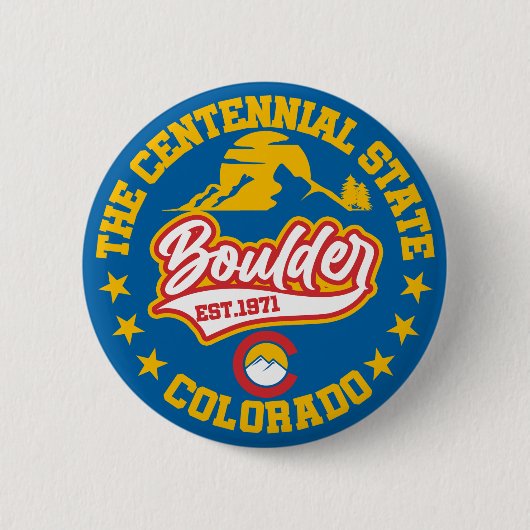 Badge Rond 5 Cm Boulder, Colorado (Devant)