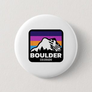Badge Rond 5 Cm Boulder Colorado Ski Snowboard Voyage en famille 2