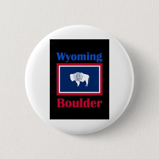 Badge Rond 5 Cm Boulder Wyoming (Devant)