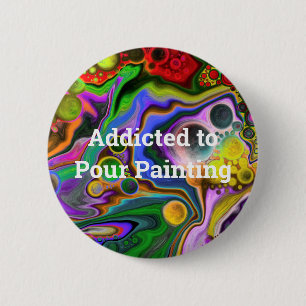 Badge Rond 5 Cm Boule colorée Fluide Art Pour Peinture