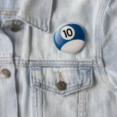 BADGE ROND 5 CM BOULE DE BILLARDS DU NUMÉRO 10 (En situation)