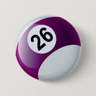 Badge Rond 5 Cm Boule de billards du numéro 26