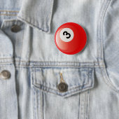 BADGE ROND 5 CM BOULE DE BILLARDS DU NUMÉRO 3 (En situation)