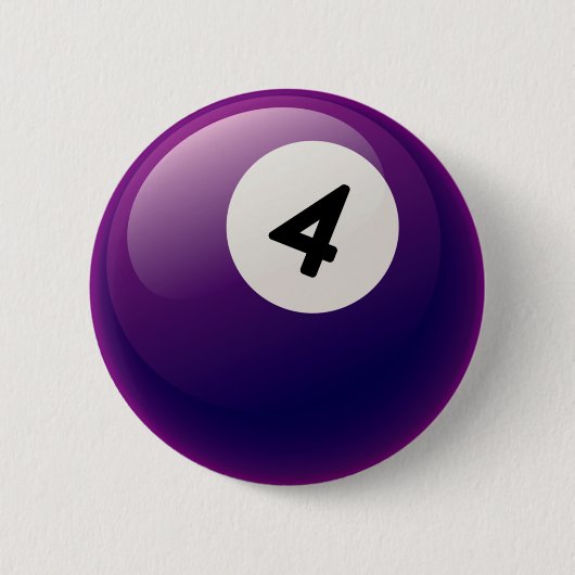 BADGE ROND 5 CM BOULE DE BILLARDS DU NUMÉRO 4 (Devant)