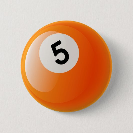 BADGE ROND 5 CM BOULE DE BILLARDS DU NUMÉRO 5 (Devant)