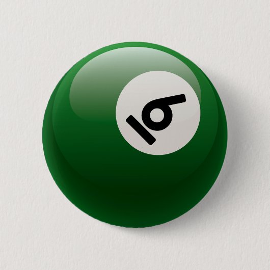 BADGE ROND 5 CM BOULE DE BILLARDS DU NUMÉRO SIX (Devant)