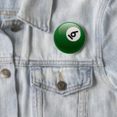 BADGE ROND 5 CM BOULE DE BILLARDS DU NUMÉRO SIX (En situation)
