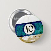 BADGE ROND 5 CM BOULE DE BILLARDS NUMÉRO 10 (Devant & derrière)