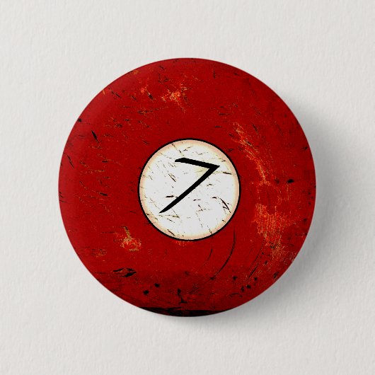 BADGE ROND 5 CM BOULE DE BILLARDS NUMÉRO 7 (Devant)