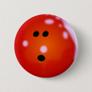 Badge Rond 5 Cm Boule de Bowling (rouge)